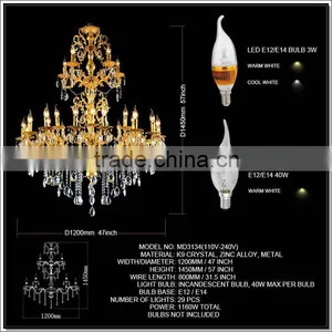 Deluxe Large Crystal Chandelier Custom Made Chandelier Crystal Lighting MD3134 L29 thumbnail-2