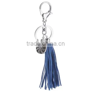 Korea Velvet Leather Tassels Keychain With Pendant Logo thumbnail-1