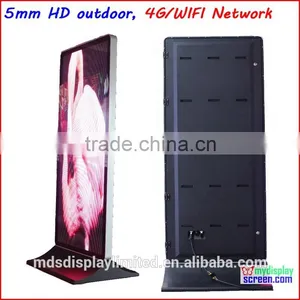 Led Commercial Advertising,p5 Outdoor Stand,Mobile Indoor,48cm x 176cm,19" x 69",hd Advertise, 96*352 Pixel,p2.5,p5 thumbnail-1