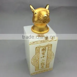 [Factory Sale ]Twelve Animal Zodiac 24K Gold Plating Seal,White Jade Sheep Seal thumbnail-5