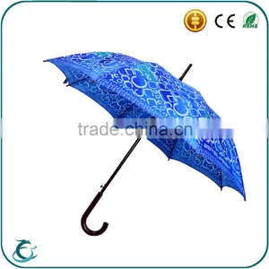 High Quality Fashional Design Full Heat Transfer Printing Straight Rain Umbrella thumbnail-6
