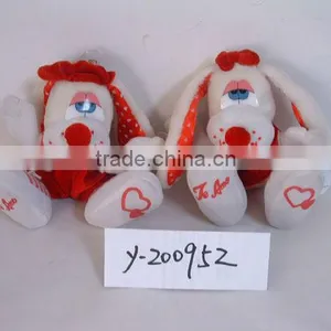 Customized Beautiful Valentine Soft Plush Stuffed Lovers Dog Animal Toy With Embroidered Toes&bowknot thumbnail-1