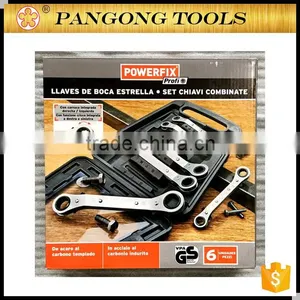 Chrome Vanadium Steel S Shape Iron Ratchet Wrench Set With Blow Mold Case thumbnail-1