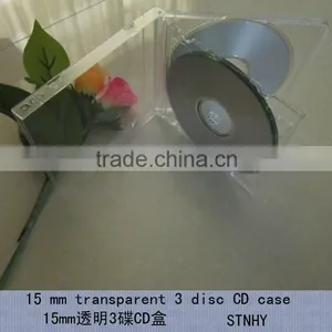 15mm Clear 3 Disc Jewel CD Case thumbnail-1