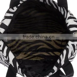 New Style Cheap Zebra Print Travel Customized Cotton Canvas Tote Bag-GW228 thumbnail-2