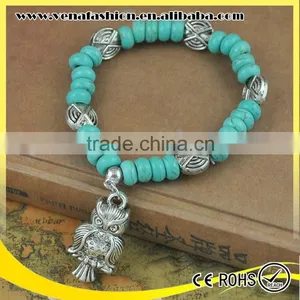 Owl Model Tibetan Silver Turquoise Bracelet, Antique Silver Bracelet thumbnail-3