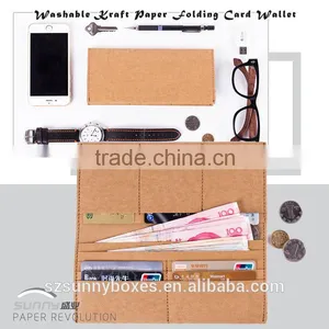 Washable Kraft Paper Folding Long Wallet With 9 Card Slots thumbnail-1