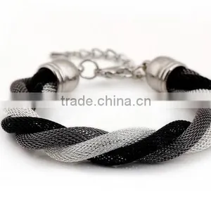 Gold Bangle Stainless Steel Twisted Cable Womens Bracelet Cuff Open End thumbnail-6