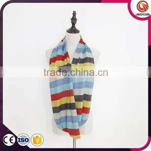Wholesale Stripe Infinity Scarf Fleece Snood Custom Scarf Soft Polar Plush Soft Infinity Scarf thumbnail-2