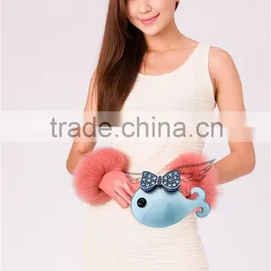 New Arrival Fashion Winter Warm Lambskin Ladies Fox Fur Leather Gloves thumbnail-5
