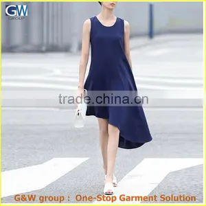 Oblique Hem Sleeveless Dress O Neck Sample Oblique Hem Sleeveless Dress thumbnail-2