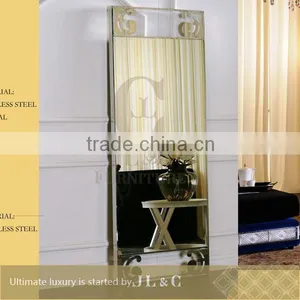JM11-2 Floor Mirror Stainless Steel Stand for Luxury Bedroom Sets-JLC Luxury Home Furniture thumbnail-1