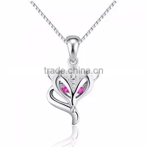 Cute Animal Pendant Silver Necklace With 925 Stamp thumbnail-1