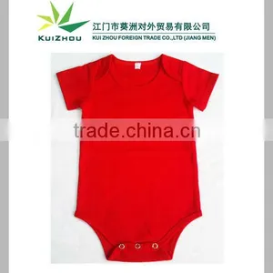 100% Cotton Short Sleeve Blank Baby Rompers Plain Baby Rompers thumbnail-4