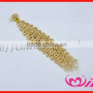 Pretty Gold Human Hair Jerry Curl Hair Bulk Human Remy Hair Extension thumbnail-1