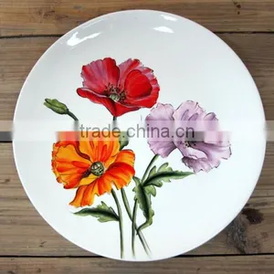 Hand Paint Round Ceramic Pizza Plate thumbnail-1