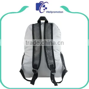 Cheap Grey Fashion Textile Backpack With Mesh Pockets thumbnail-6