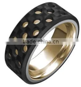 Fashion Men Jewelry Gold Ring Tungsten Carbide Ring Titanium Ring thumbnail-4