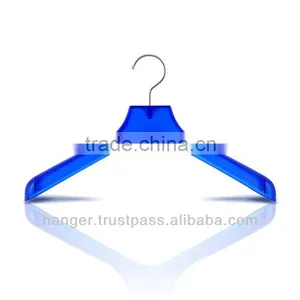 Transparent Sky Blue Plastic Hanger for Boutique Dresses Shop thumbnail-1