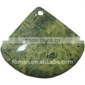 50mm Fan Shape Yellow Turquoise Fashion Gemstone Pendant thumbnail-1