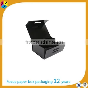 Black Foldable Cardboard Box With Rope Handle thumbnail-5
