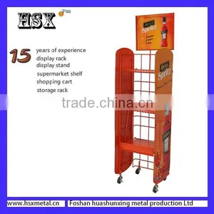Commerical Portable Floor Standing Wire Wine Display Rack HSX-151 thumbnail-1