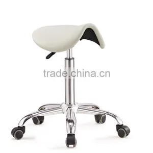 Hot Selling White PU Ergonomic Barber Chair, Salon Barber Saddle Stools thumbnail-1