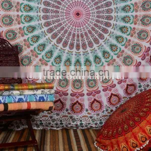 Indian Mandala Hippie Bohemian Wall Decoraiton Cotton Ethnic Wall Hangings Tapestry thumbnail-3