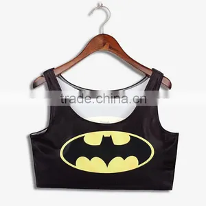 Polyester Women Vest OEM Order Cartoon Print Crop Tops N7-16 thumbnail-1