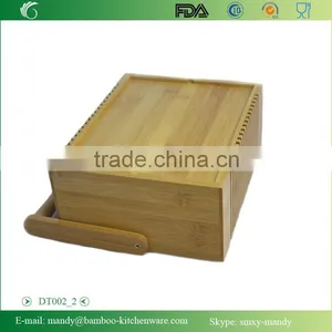 Home & Kitchen 4-compartment Bamboo Cutlery Box With Handle thumbnail-3