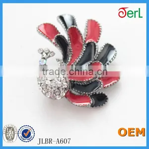 Korean Elegant Crystal Rhinestone Wedding Peacock Brooch thumbnail-1