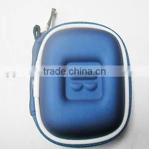 GC--Supply Blue pu Cover Jersey Lining Embossed Logo Cute Headphone Eva Pouch thumbnail-2