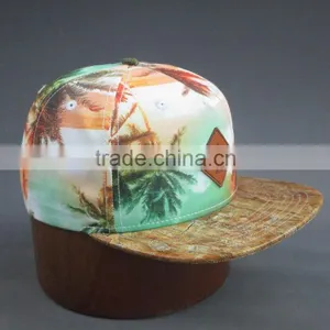 Heat Transfer Print 5-panel Snapback Cap With PU Label thumbnail-5