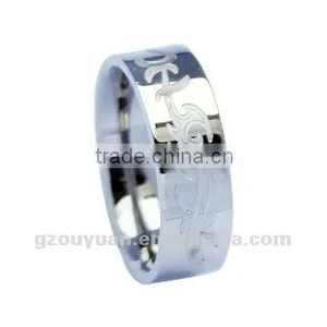 Black Antique Titanium Diamonds Inlaid Ring thumbnail-1