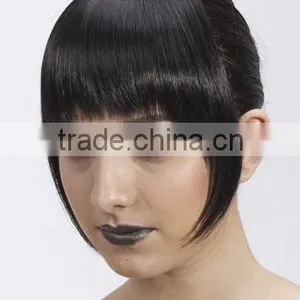 Black Hairpiece Fringe, Synthetic Hair Clip on Bang Hair Pieces thumbnail-2