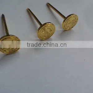 Gold Color Metal Nail Pin,custom Metal Nail With Logo Embossed,metal Lapel Pin thumbnail-1