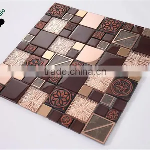 SMP21 Foshan Wholesale Stock Mosaic Glass Tile Mosaic Brick Pattern Wallpaper thumbnail-4