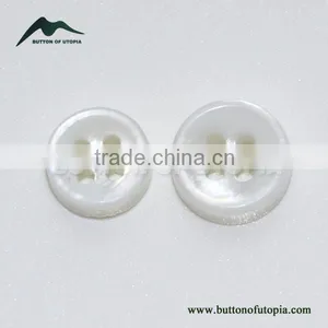 14L, 18L 4 Holes 4mm Thick Natural White River Shell Mens Shirt Buttons in Bowl Shape thumbnail-1