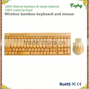 Perfect for 2016 Christmas Gift Bamboo Wireless Keyboard, Hot Sell Bamboo Wireless Keyboard and Mouse for Promotion thumbnail-1