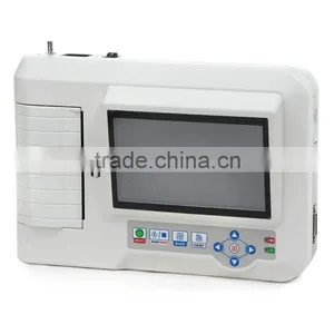 6 Channel Portable 7 Inch TFT Touch Screen Digital Electrocardiograph ECG Machine EKG 190 Cases thumbnail-2