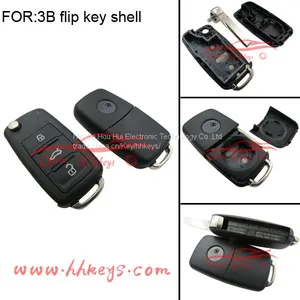 VW Remote Key Flip Key Shell 3 Button VW Key(with Screw, Words on the Side) thumbnail-1