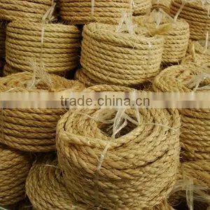 3/8 Inch Natural Color 3 StrandsTwisted Sisal Rope thumbnail-2