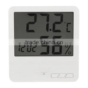 2016 Termometro Thermostat Weather Station LCD Digital Thermometer Hygrometer Temperature Humidity Meter Tester Gauge With Clock thumbnail-4