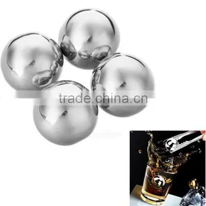Reusable Stainless Steel Wine Whiskey Drink Chiller Stones Rocks Ice Balls Cubes thumbnail-1
