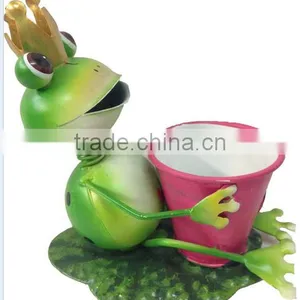 Garden Decoration Sitting Frog Metal Frog Garden Art Metal Garden Decoration Gerden Decor Stakes Metal Frog With Frlower Pot thumbnail-5