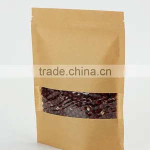 Custom Print Sealable Stand up White Kraft Paper Bag With Clear Window thumbnail-5