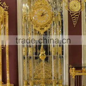 Vintage Copper Carved Floor Clock, Antique Bronze Ornate Rococo Style Floor Clock thumbnail-6