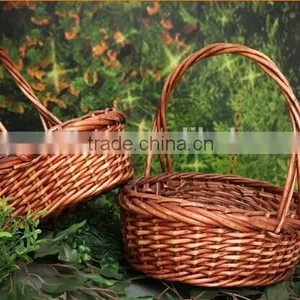 Wholesale Wicker Flower Decorative Basket Wicker Gift Basket Fruit Storage Basket thumbnail-1