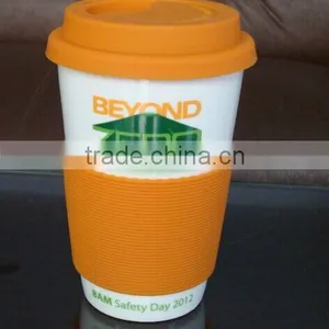 8oz Porcelain Mug With Silicone Lid Ceramic Mug With Lid New Bone China Mug With Lid thumbnail-4