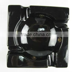 Stock Black Glazed Square Ashtray thumbnail-1